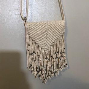 White Crochet Sling Bag